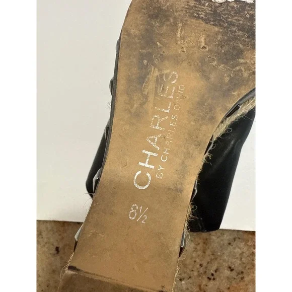 Women's Black Studded Chunky Platform Espadrilles Sz 8.5 Whimsigoth Y2K Grunge - Picture 12 of 13